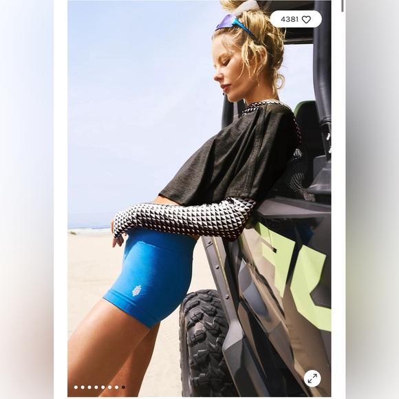 Free People Good Karma Micro Shorts Basic Blue M/L - Picture 2 of 9